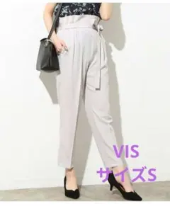 ✨美脚＆脚長効果✨ ViS ハイウエスト センタープレス テーパードパンツ S