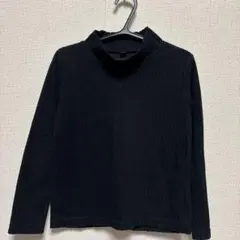 黒 リブ編み タートルネック M
