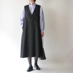 極美品 マッキントッシュフィロソフィー サイドベルテッドジャンパースカート紺38 極美品 マッキントッシュフィロソフィー サイドベルテッドジャンパー