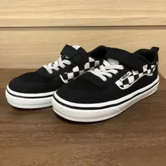VANS チェッカー柄 スニーカー ブラック　20cm