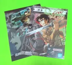 進撃の巨人　エレン　リヴァイ　一番くじ　 獣の巨人は俺が仕留める　クリアポスター