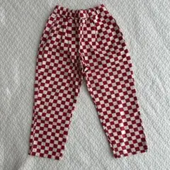 BREEZE チェック柄 ロングパンツ 120 赤×白