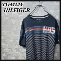 トミーヒルフィガー ボーダー 半袖 Tシャツ メンズ S ネイビー 紺 US古着