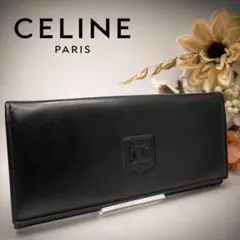 極美品 CELINE セリーヌ オールドセリーヌ ブラゾン金具 がま口 長財布 