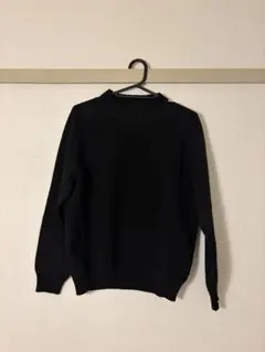 無印良品 MUJI リブ編みニット 長袖 ブラック Mサイズ