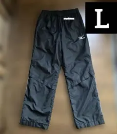 ミズノ mizuno 裏起毛 ナイロンパンツ ジャージ ブラック サッカー L