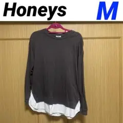 ハニーズ　レイヤード風Tシャツ　ロンT グレー　M シネマクラブ