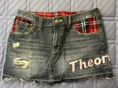 Theory デニムミニスカート ダメージ加工