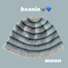 ハンドメイド コットン ビーニー クラッシャーハット クロシェハットのサムネイル