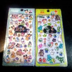 ベビーミッキーA＆トイ・ストーリープチドロップステッカーシール2枚セット