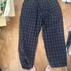 GAP チェックバギーパンツ