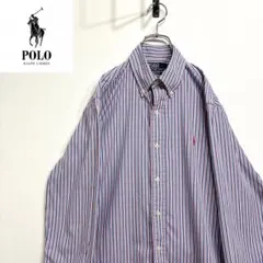 超人気❗️ラルフローレン　ワンポイントロゴシャツ　M 90s刺繍古着希少レア長袖