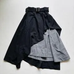 00s セシルマクビー スカート アシメ ギャル チェック M 黒（F935）のサムネイル
