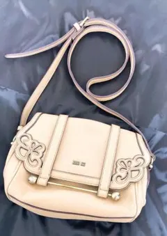 ★中古品★ ANNA SUI レザーショルダーバッグ ベージュ