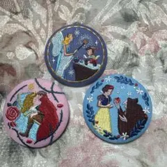 ディズニー刺繍缶バッジ3個セット