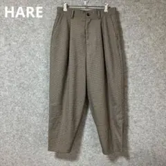 HARE チェック柄 ハイウエスト ワイドパンツ