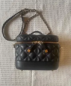 RANDA キルティング2WAYバニティバッグ　黒　ブラック