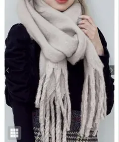 【GRL】起毛フェイクウールフリンジボリュームマフラー[fo1250]