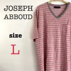 JOSEPH ABBOUD ジョセフアブード【L】メンズ　半袖Tシャツ　ボーダーのサムネイル
