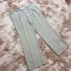 JOSEPH ABBOUD（100） ワイドスラックス 麻混 大きめサイズ 幅広