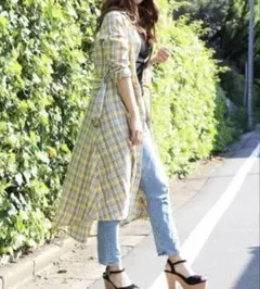 dazzlin チェック柄 シャツワンピース 長袖　美品