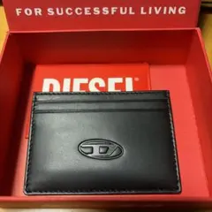 DIESEL カードケース 本革 ブラック ×グリーン　ディーゼル　黒　メンズ