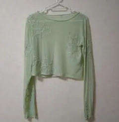 kastane シアートップス　花柄　グリーン　新品未使用