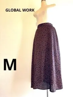 GLOBAL WORKヒョウ柄 ブラウン スカート