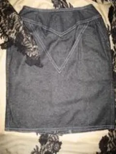 T百貨店オーダー品　シルク　デニム　スカート　M　L　イタリア布使用
