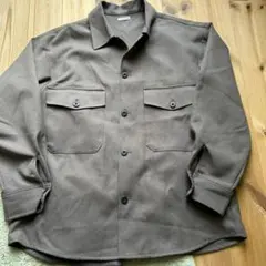 GU ブラウン 長袖シャツジャケット