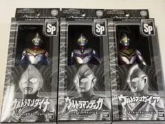 日*0様 ウルトラマンティガ　ダイナ　ガイア　クリアレッドラメ　ソフビ