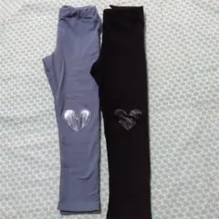 H&M キッズスパッツ 2色セット (ブルーグレー/ブラック)