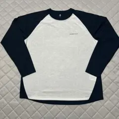【クリーニング済】mont-bell Mサイズ 長袖Tシャツ ホワイト/ネイビー