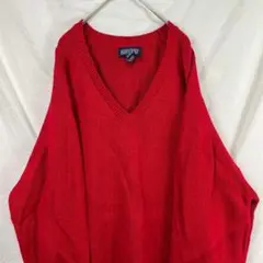 USA製 90s lans'end ランズエンド 肉厚 Vネック ニット