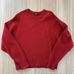 ユニクロシー　スムースコットンセーター　赤　Mサイズ