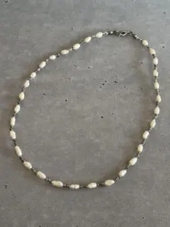 H.P.フランス ヴィンテージ シルバー刻印×バロックパール ネックレス