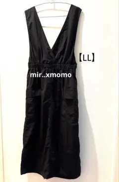 mir..×momo カーゴジャンパースカートあいのり桃コラボ　ブラック（LL）