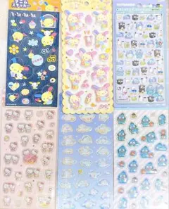 ボンボンドロップシール　 マシュマロシール　デニムステッカー　ウサハナ　サンリオ