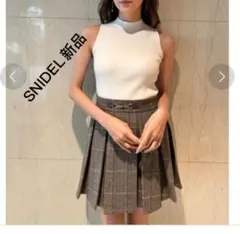 新品SNIDELスナイデルボックスプリーツミニスカート定価12,980円上品 M