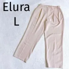 엘라 ◆Elura 슬랙스 팬츠 테이퍼드 웨스트 고무 핑크계 L