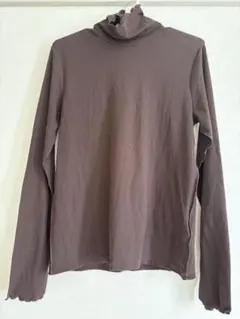 GU ブラウン 長袖タートルネック Lサイズ