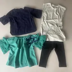 80 プティマイン 半袖 チュニック ユニクロ パンツ 黒 ズボン まとめ売り