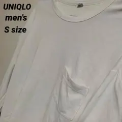 ユニクロ　クルーネックＴシャツ 長袖Ｔ　ロンＴ　オフホワイト リブ S ワッフル