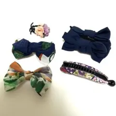 お花 リボン 和柄 ヘアアクセサリー 5点