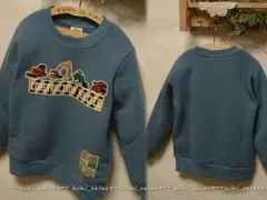 2529◆新品【100cm】ブルーグレー★車トレーナー◆裏起毛