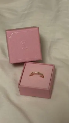 ローズゴールド ストーン付きリング