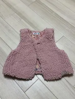美品　RAGMART ボア　ベスト ピンク　花柄　100cm