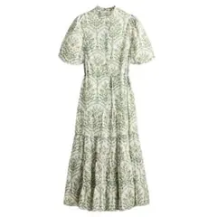 H &M コットンロングワンピース Lサイズ　ボタニカル柄