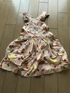 ベビーピンクハウス　ジャンパースカート　フルーツ柄　パイナップル