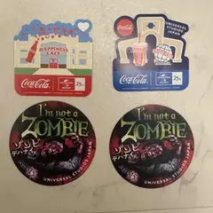 ユニバーサル25周年 コカコーラ ハピネスカフェ ステッカー